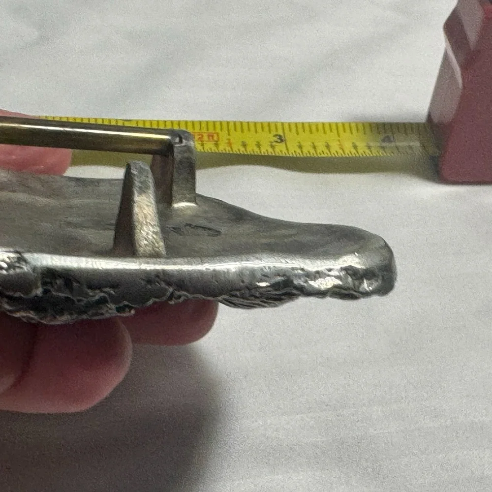 Vintage Heritage Pewter Belt Buckle1009 Ocean Scene Sunset Seagul‎ 3D